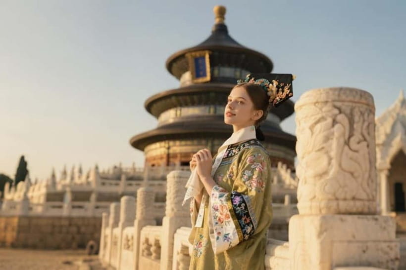 Beijing: Temple of Heaven Hanfu Photography with Ticket - Step 1: Hanfu studio styling, hairpins, and makeup that fit the look