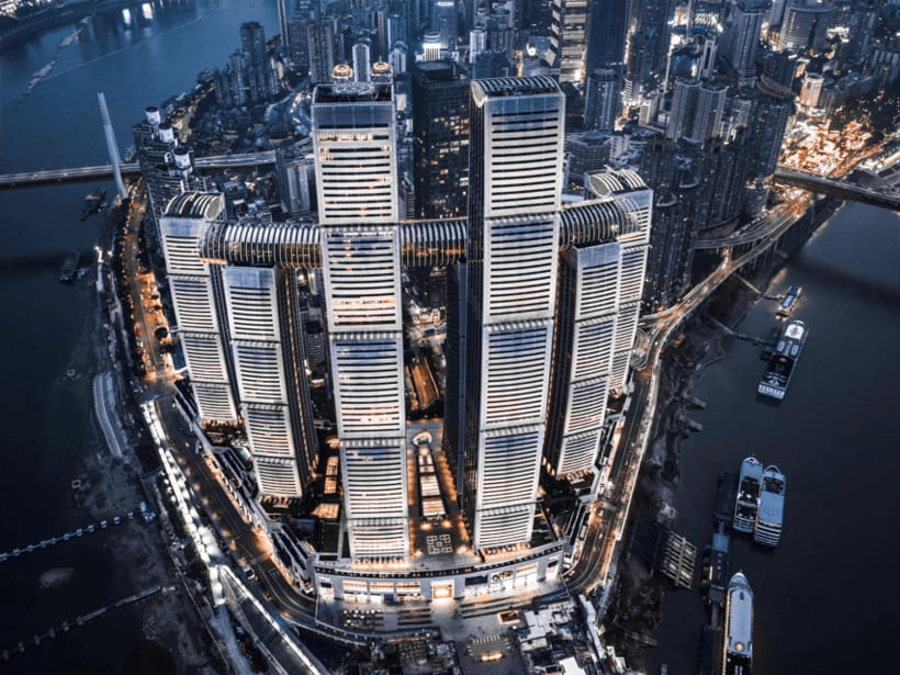 Chongqing Private City Tour: Must-Sees All-in-One - Chongqing Grand Theatre and Hongya Cave Raffles Plaza by night