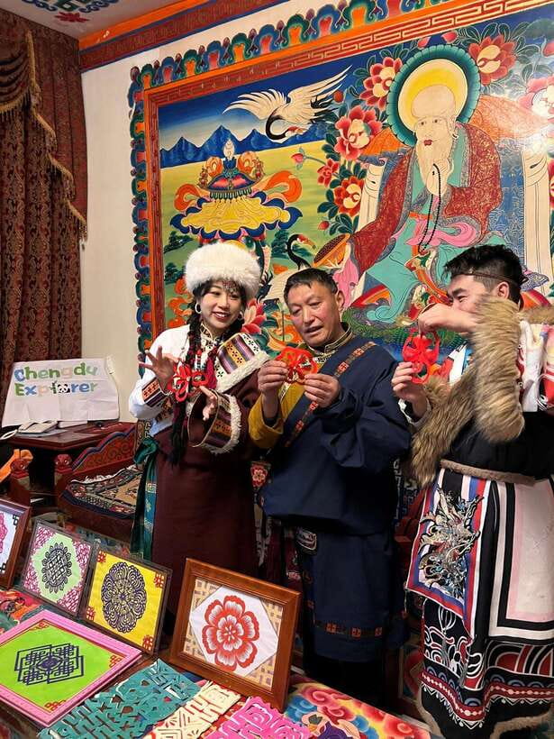 From Chengdu: Tibetan Village Live as a Tibetan Day Tour - Tibetan art you can actually make: paper-cutting plus optional Thangka and embroidery