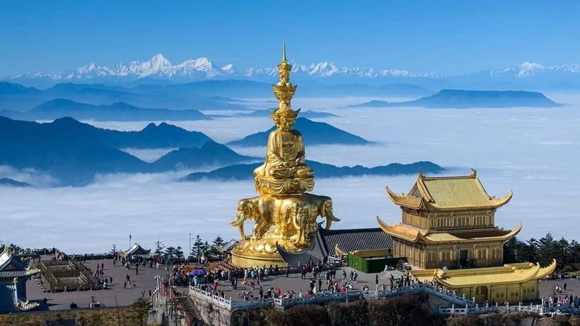 Golden Buddha & Cloud Sea: Emei Mountain Private Tour - The Golden Summit cable car, 3,077m, and that massive golden Samantabhadra