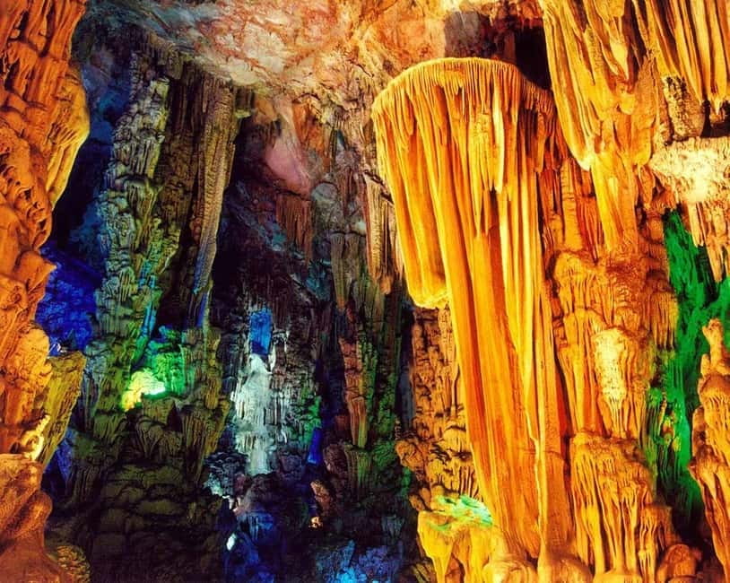 Guilin: 1-Day Cave, Xianggong Hill, Bamboo Boat & Show - Reed Flute Cave: 240 Meters of U-Shaped Stalactite Wonder