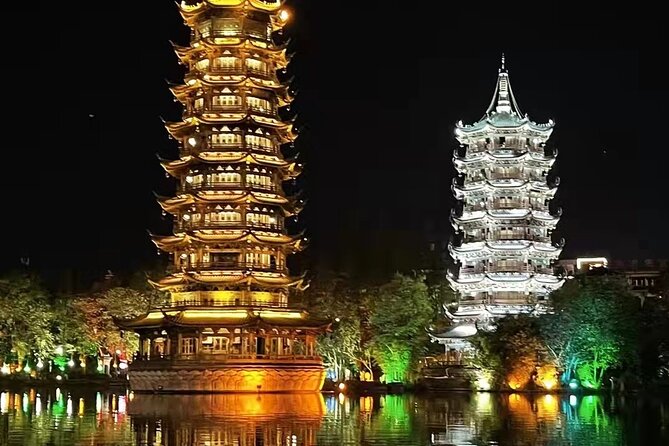 Guilin Four lakes night cruise with the English speaking driver from Guilin hotel - How the route plays out on the water: Shan Lake to the Four Lakes loop