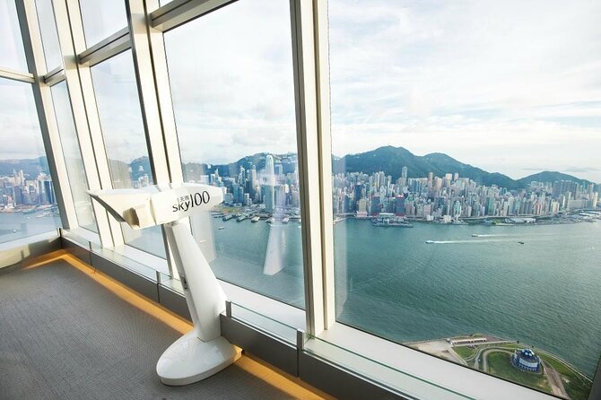 Hong Kong Citizen exclusive <em>sky100 Ticket [F-HC1_HK] – Key things to love about sky100 (Hong Kong Observation Deck)’ /></p>
<ul>
<li><strong>Fast 60-second double-decker elevator</strong> to the 100th floor</li>
<li><strong>Indoor 360-degree views</strong> of Hong Kong, including Victoria Harbour</li>
<li><strong>Telescopes on-site</strong> for closer looks at the city</li>
<li><strong>Interactive multimedia exhibit</strong> covering Hong Kong history and culture</li>
<li><strong>Vista@Sky100 upgrade options</strong> like tea or coffee and cake, or dim sum</li>
<li><strong>Day-to-night payoff</strong> if you go near sunset and stay a bit</li>
</ul>
<h2 id="why-sky100-is-such-an-easy-hong-kong-skyline-fix">Why sky100 is such an easy Hong Kong skyline fix</h2>
<p><img width="669" height="446" decoding="async" src=