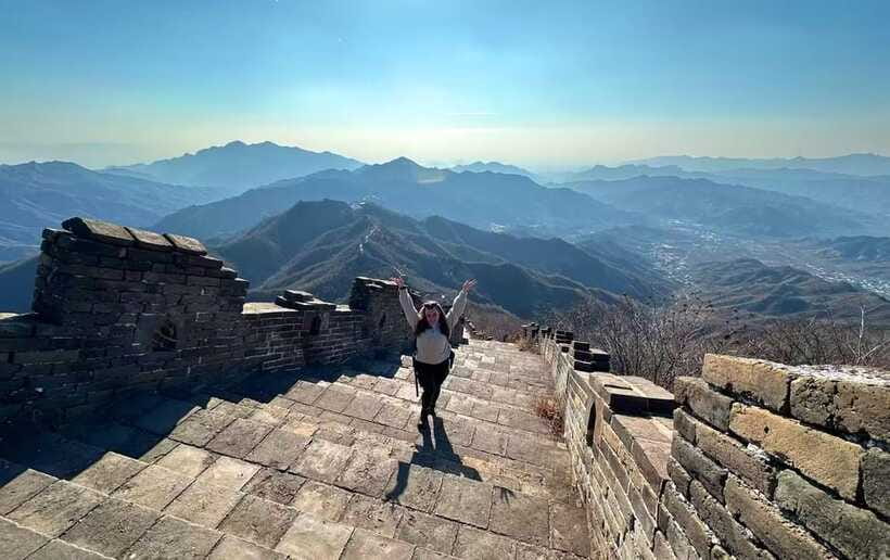 Mutianyu Great Wall 5-KM Guided Hike with Uphill Cable Car - Returning down from the Wall: internal shuttle and a proper reset