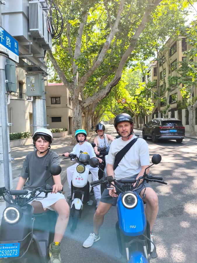 Private Scooter Adventure Tour in Shanghai - Meeting at Zhongshan Park and getting ready to ride
