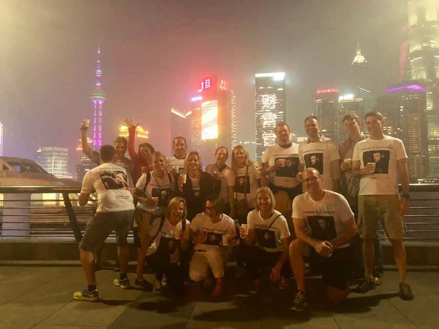 Shanghai Charming Night Small Group Bike Tour - The Bund at night, the skyline moment you came for