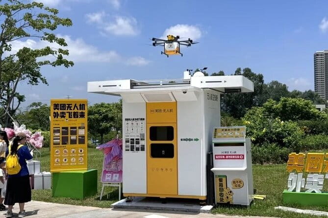 Shenzhen History , Culture & Scenic + (Drone Delivery) tour - Drone delivery drink: tech you can actually experience